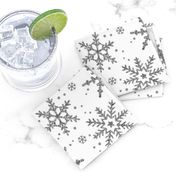 Snowflake Shimmer on White