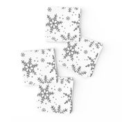 Snowflake Shimmer on White