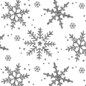 Snowflake Shimmer on White