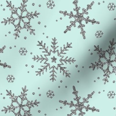 Snowflake Shimmer in Mint