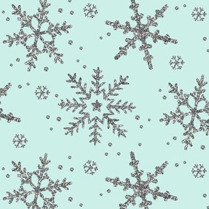 Snowflake Shimmer in Mint