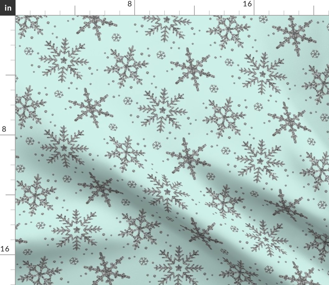 Snowflake Shimmer in Mint