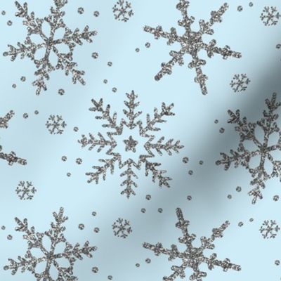 Snowflake Shimmer in Icy Blue