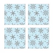 Snowflake Shimmer in Icy Blue