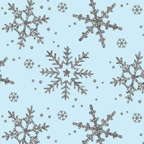 Snowflake Shimmer in Icy Blue