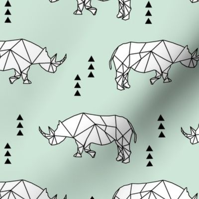 Geometric Rhino //  mint