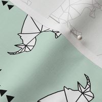 Geometric Rhino //  mint