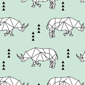 Geometric Rhino //  mint