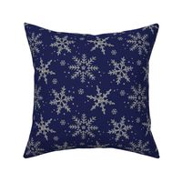 Snowflake Shimmer in Navy