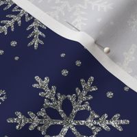 Snowflake Shimmer in Navy