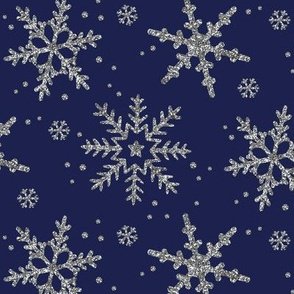 Snowflake Shimmer in Navy