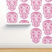 Sugar Skulls - Pink on white