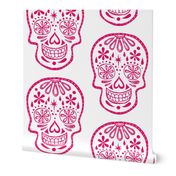 Sugar Skulls - Pink on white