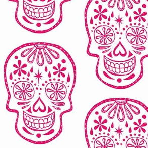 Sugar Skulls - Pink on white