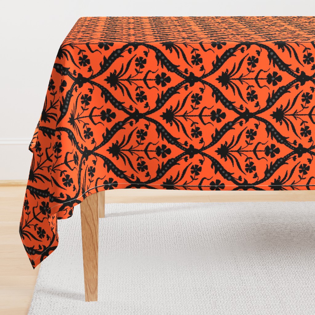 Halloween trellis ikat