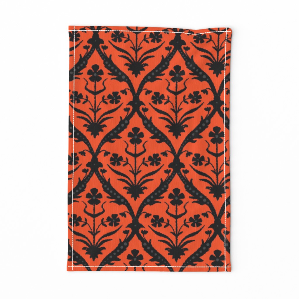 Halloween trellis ikat