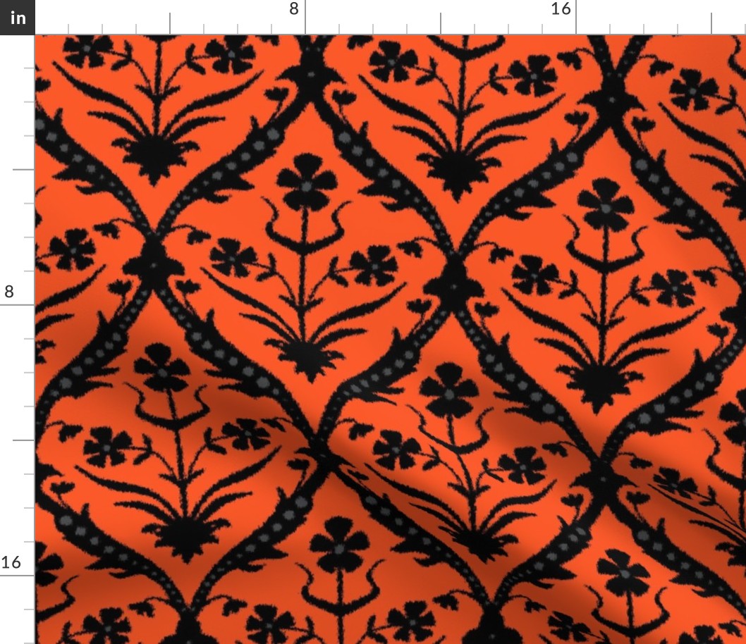 Halloween trellis ikat