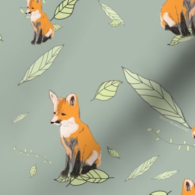 Foxes fabric