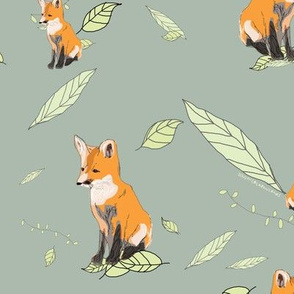 Foxes fabric