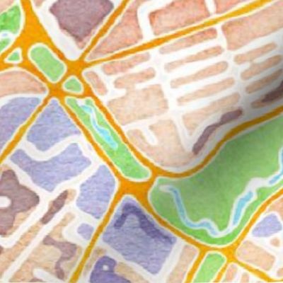 Boston watercolor map * blanket size*