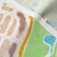 Boston watercolor map * blanket size*