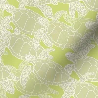 Sea Turtles on Lime Green