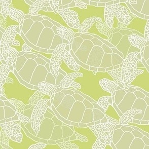 Sea Turtles on Lime Green