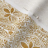 Rajkumari ~ White and Gilt Gold ~ Batik 