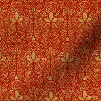 Rajkumari ~ Turkey Red and Gilt Gold ~ Batik