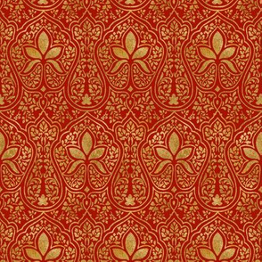 Rajkumari ~ Turkey Red and Gilt Gold ~ Batik