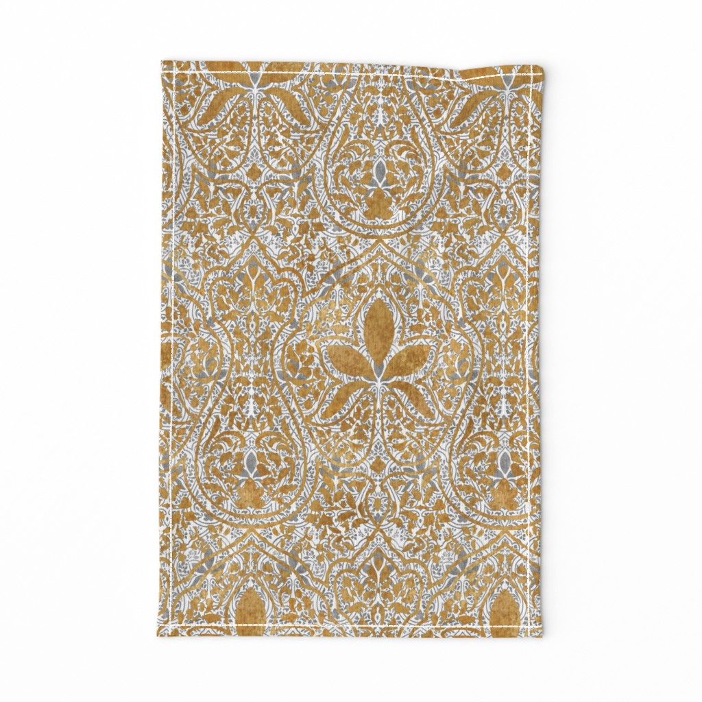 Rajkumari ~ White with Silvered and Gilt Gold ~ Batik