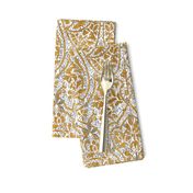 Rajkumari ~ White with Silvered and Gilt Gold ~ Batik