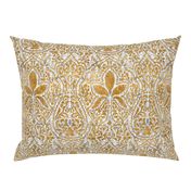 Rajkumari ~ White with Silvered and Gilt Gold ~ Batik