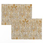 Rajkumari ~ White with Silvered and Gilt Gold ~ Batik