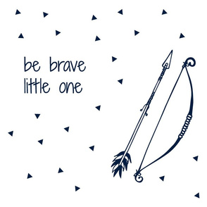 Be Brave Little One (Navy) // Pillow Layout