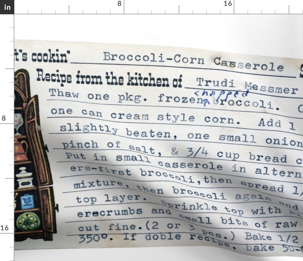 Vintage recipe, Broccoli Casserole