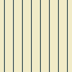 Navy Blue Baseball Pinstripes on Antique White Background