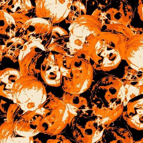 orange skulls halloween