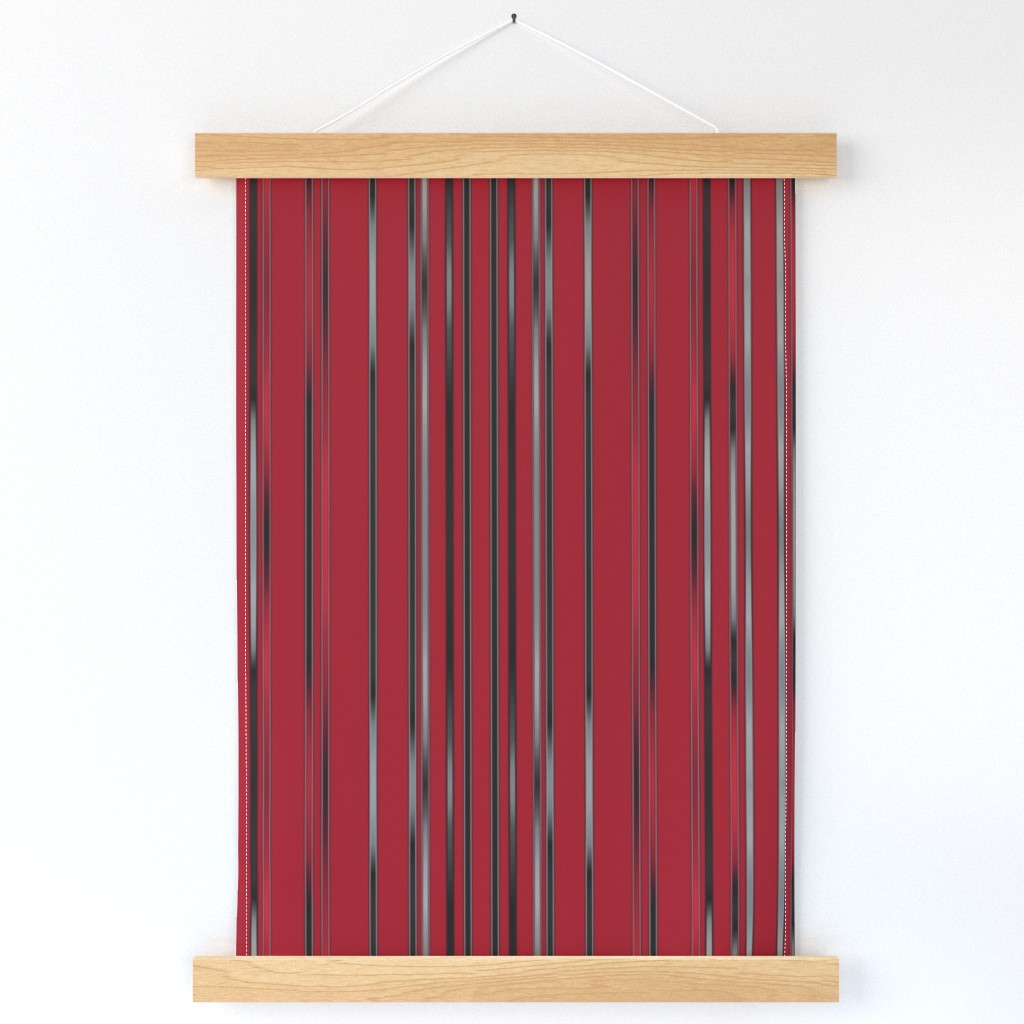 Black and Gray Stripes on Red