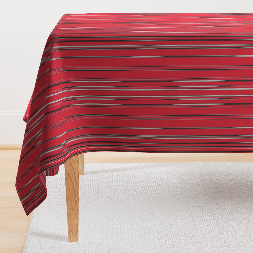 Black and Gray Stripes on Red