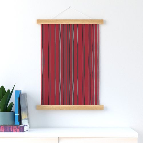 Black and Gray Stripes on Red