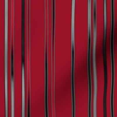 Black and Gray Stripes on Red