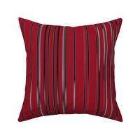 Black and Gray Stripes on Red