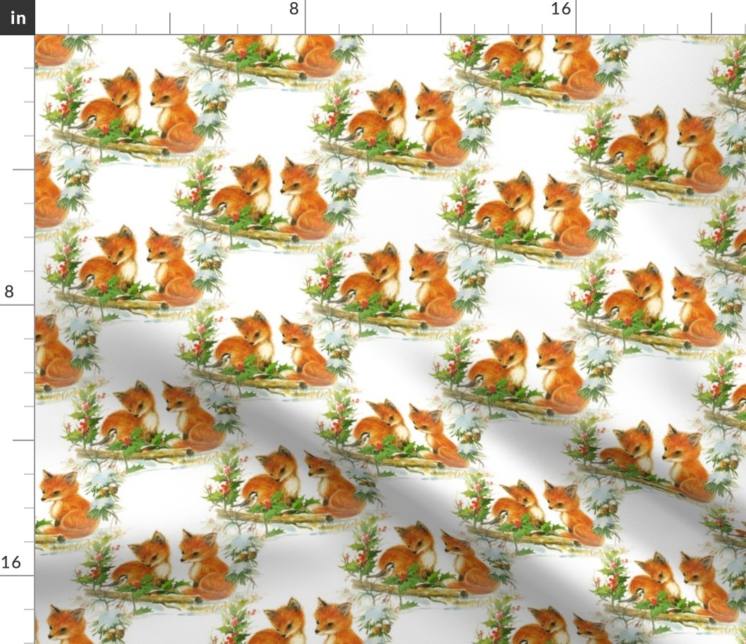 Fox Babies VIntage Christmas