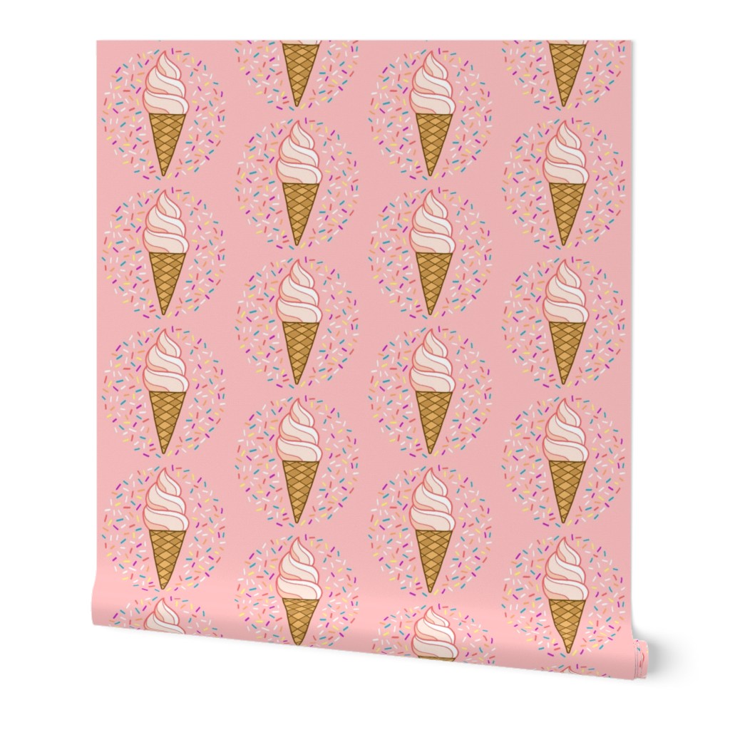 Large Ice Cream with Sprinkles - pink