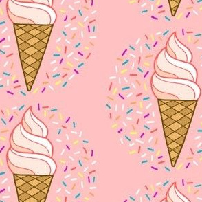 Large Ice Cream with Sprinkles - pink