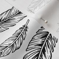 feathers - black on white