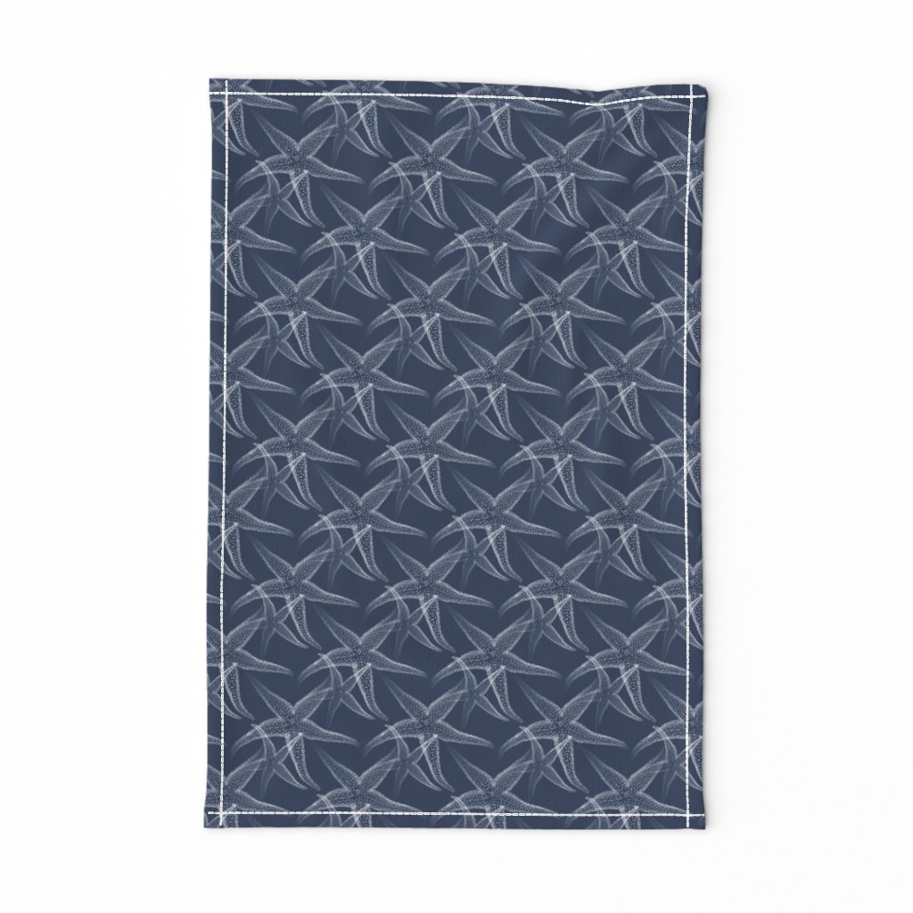 Starfish Navy Blue White Beach