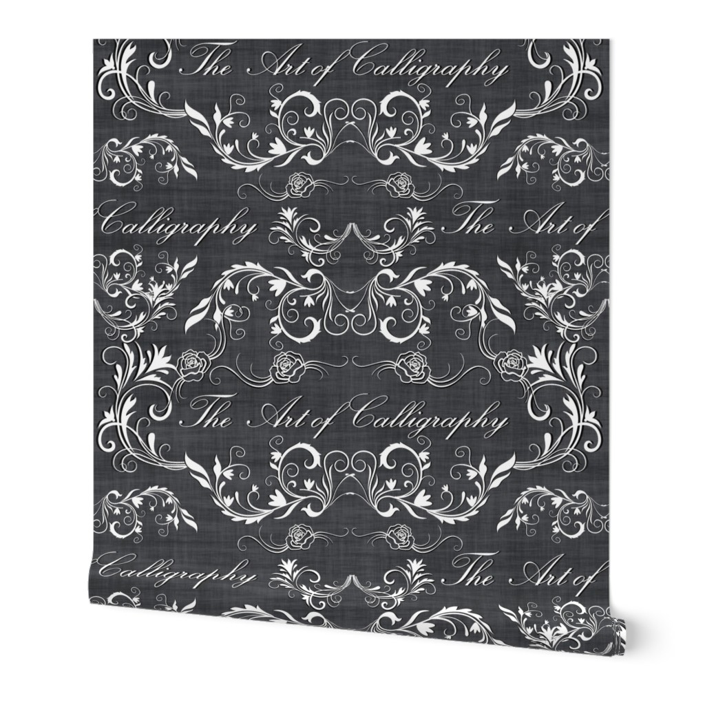 calligraphy  damask