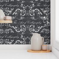 calligraphy  damask